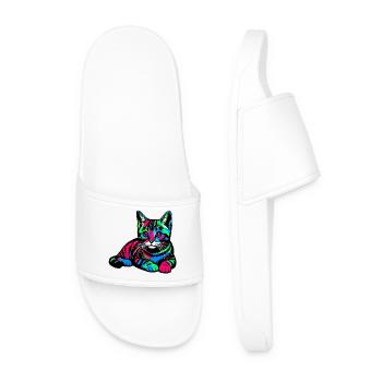 Cat - Men’s Pool Sliders - white - Front