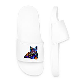 Cat - Men’s Pool Sliders - white - Front