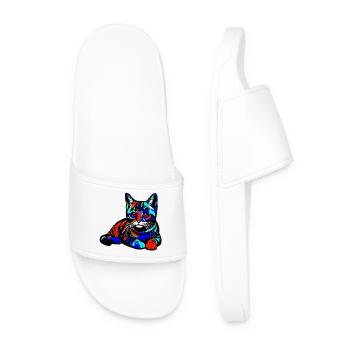 Cat - Men’s Pool Sliders - white - Front