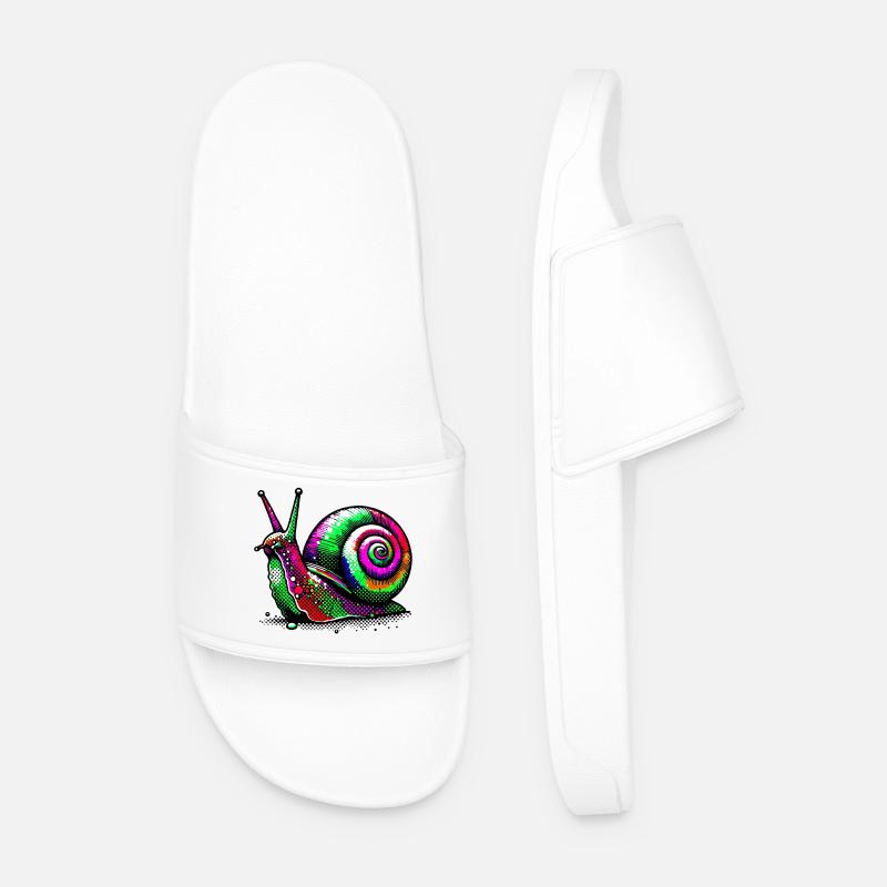 Schnecke - Männer Badelatschen - Weiß