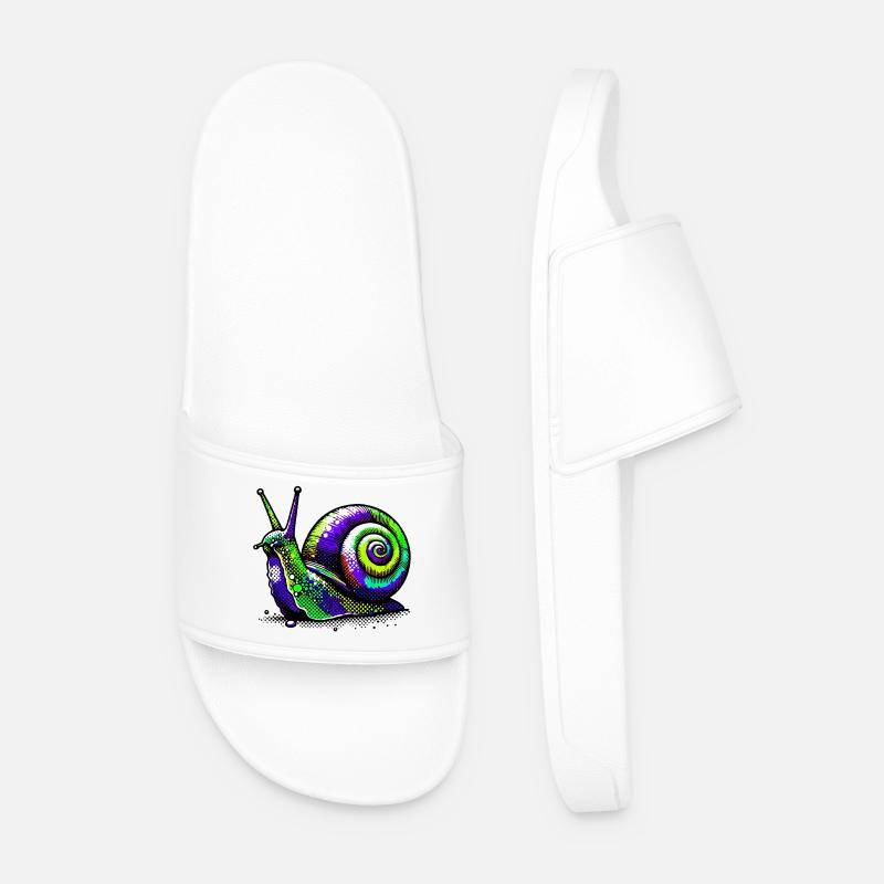 Schnecke - Männer Badelatschen - Weiß