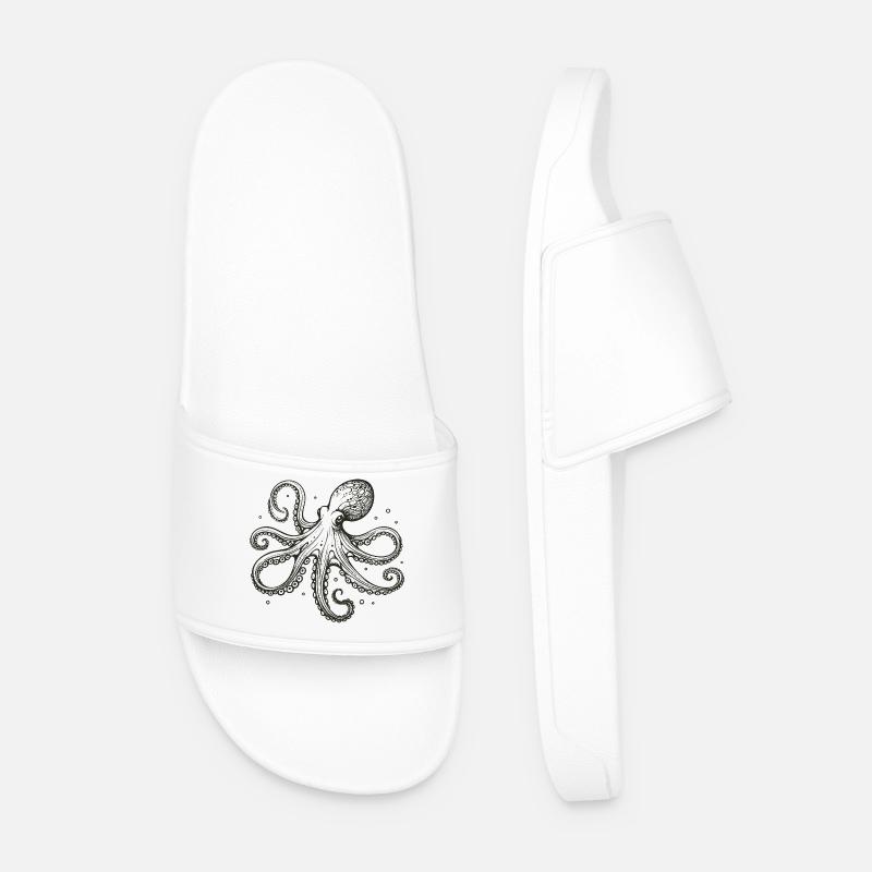 Octopus - Men’s Pool Sliders - white