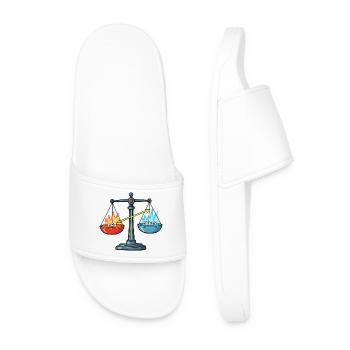 Hot vs. Crazy – A Question of Balance ! - Men’s Pool Sliders - white - Front