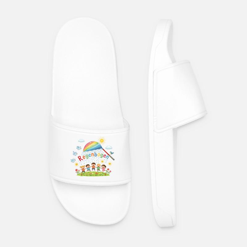 Rainbow Kids Joy - Men’s Pool Sliders - white