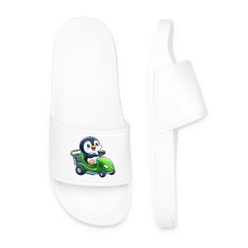 Tondeuse à gazon pingouin mignon horticulture - Claquettes Homme - blanc - Devant
