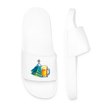 Illustration du festival de la bière de Mountain Cross - Claquettes Homme - blanc - Devant