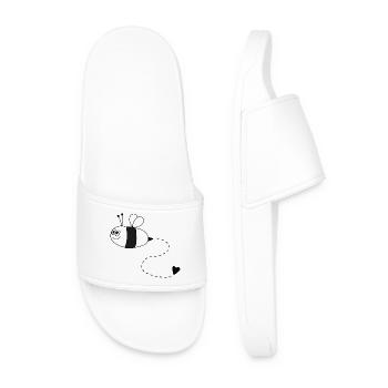 Bee with heart - Men’s Pool Sliders - white - Front