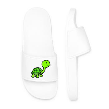 Turtle long neck smiling happy funny - Men’s Pool Sliders - white - Front