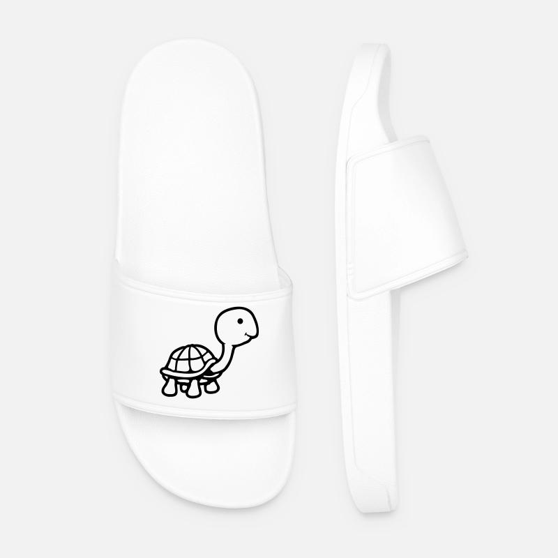 Turtle long neck smiling happy funny - Men’s Pool Sliders - white