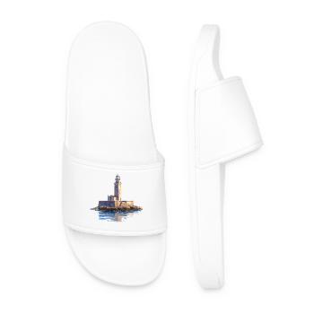 Island Rock Lighthouse - Men’s Pool Sliders - white - Front