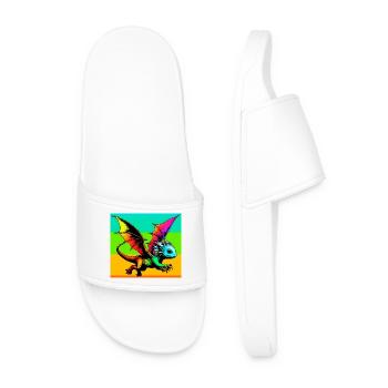 dragon - Men’s Pool Sliders - white - Front