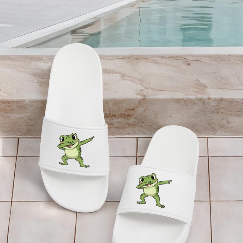 Cute Frog Toad Toad Dabbing Kids Cartoon Men’s Pool Sliders
