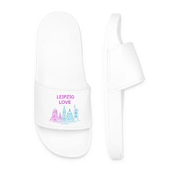 Leipzig Love Skyline Silhouette City Stadt - Men’s Pool Sliders - white - Front