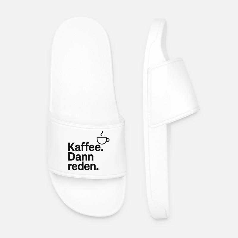 Kaffee Gespräche – Reden am Morgen - Männer Badelatschen - Weiß