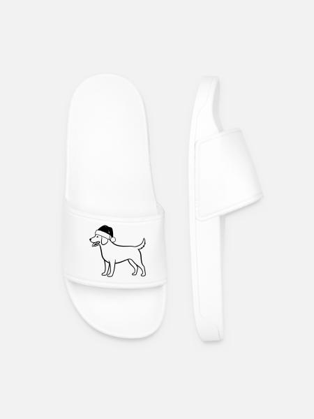 Weihnachts-Hund Cartoon Illustration - Männer Badelatschen - Weiß