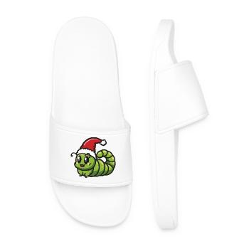 Wurm Weihnachten - Männer Badelatschen - Weiß - Vorne