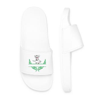 Mouse Laurel Wreath with Namespace - Men’s Pool Sliders - white - Front