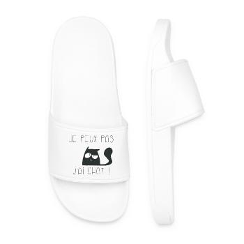 Je peux pas j'ai chat interrogateur - Claquettes Homme - blanc - Devant