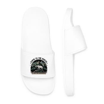 L’ours d’aventure du Nord sur la montagne - Claquettes Homme - blanc - Devant