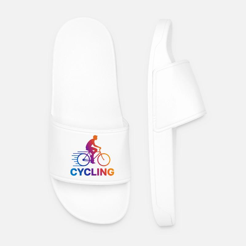 Kinetisches Regenbogen-Cycling - Männer Badelatschen - Weiß