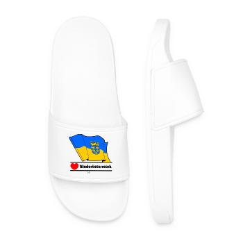 Drapeau de Basse-Autriche avec cœur - Claquettes Homme - blanc - Devant