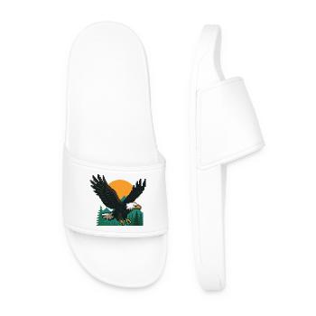 Eagle Pixel – Sunset in the mountains - Men’s Pool Sliders - white - Front