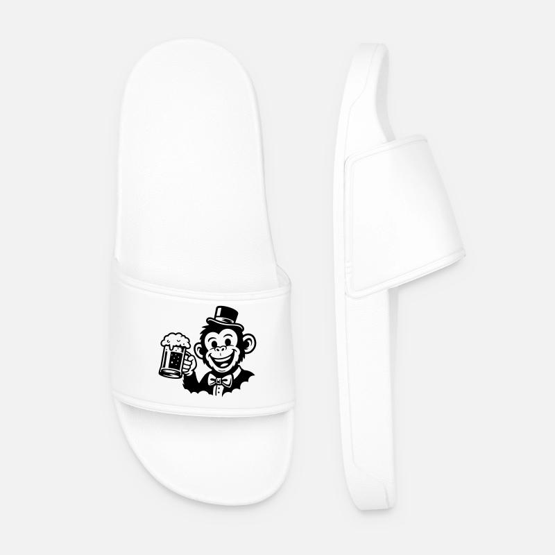 Monkey Groom Bachelor - Men’s Pool Sliders - white