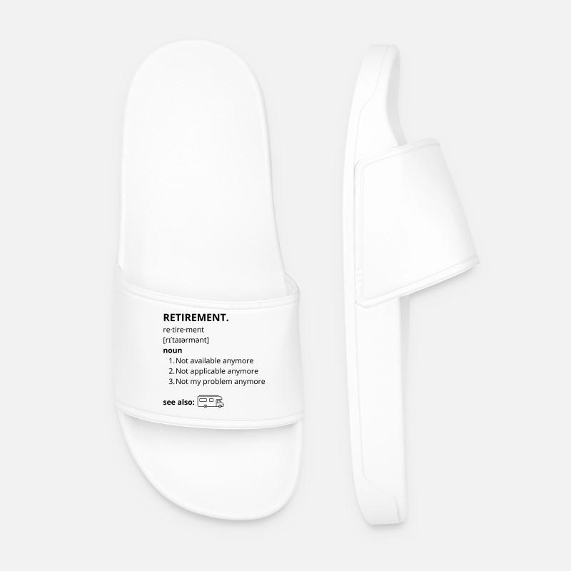 Ruhestand – lustiger Text - Männer Badelatschen - Weiß