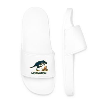 Tyrannosaurus Rex Race Motivation - Men’s Pool Sliders - white - Front