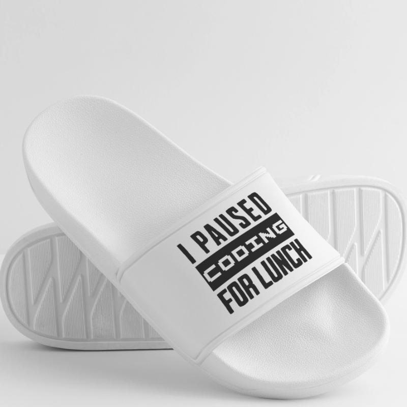 Nerd Coding , I Paused Coding for Lunch Men’s Pool Sliders