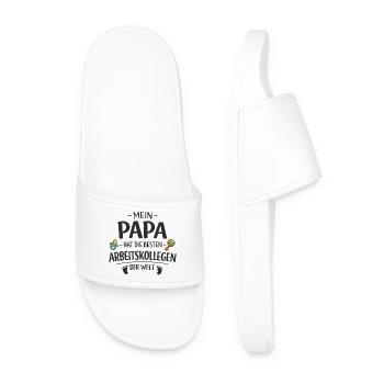 Dad Best Colleagues Birth Gift Baby - Men’s Pool Sliders - white - Front