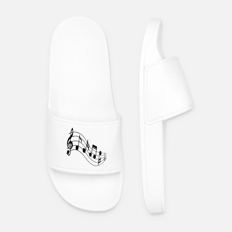 Melodic Wave Staff-Kunst - Männer Badelatschen - Weiß