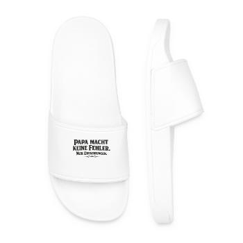 Dad Makes No Mistakes Gift Saying - Men’s Pool Sliders - white - Front