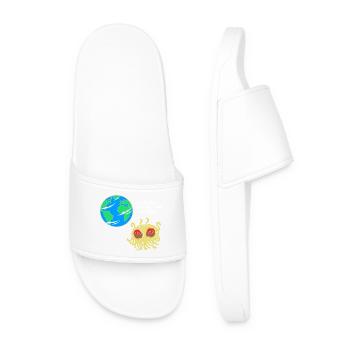 Flying Spaghetti Monster FSM Atheist Pastafari - Men’s Pool Sliders - white - Front