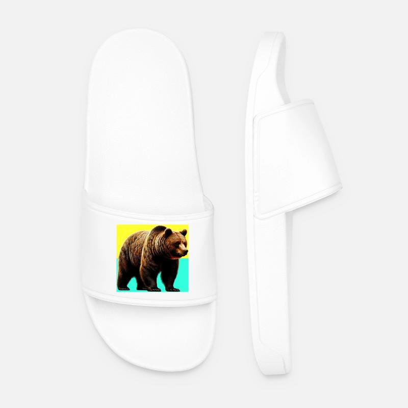 Bär - Männer Badelatschen - Weiß