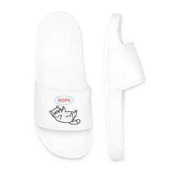 Chat Nope Bulle de Dialogue Colorée - Claquettes Homme - blanc - Devant