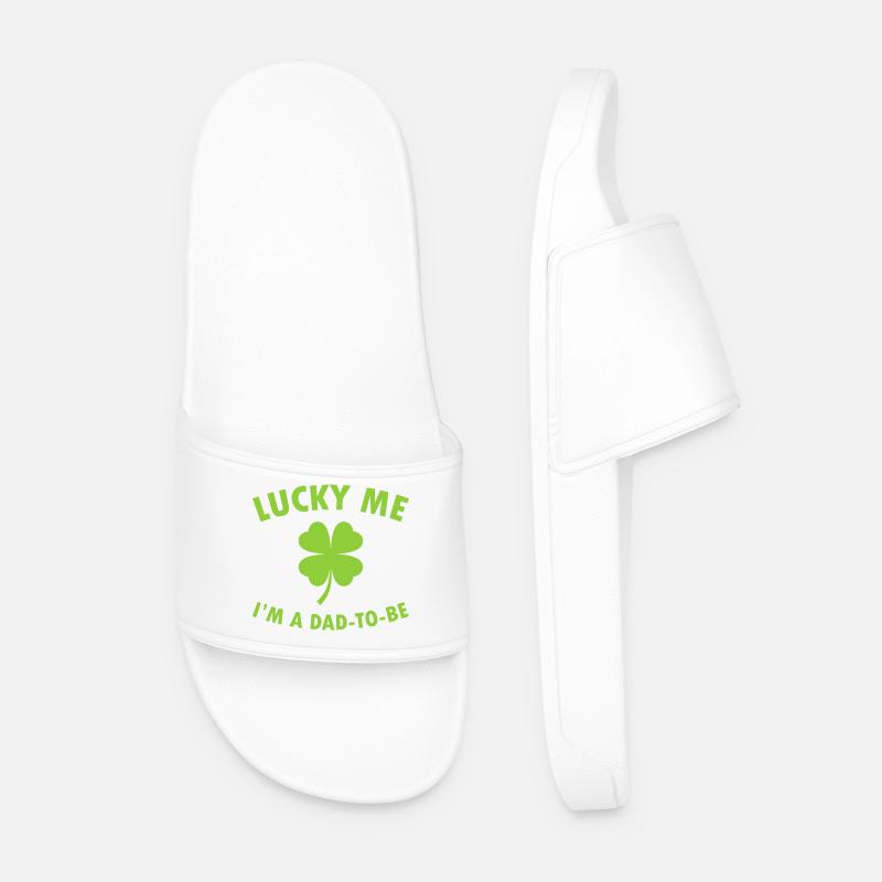 Glücklicher Papa Shamrock - Männer Badelatschen - Weiß