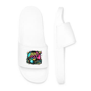 80s DJ Neon Vibe - Men’s Pool Sliders - white - Front
