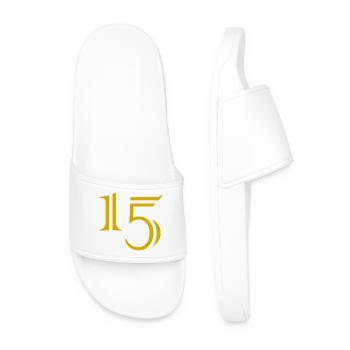 15. 15 YEARS. 15th ANNIVERSARY. 15 YEAR ANNIVERSARY. - Men’s Pool Sliders - white - Front