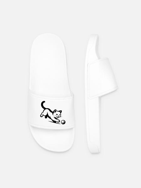 Chat - Claquettes Homme - blanc