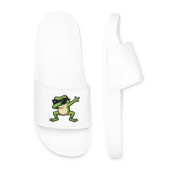 Dabbing Frog - Men’s Pool Sliders - white - Front