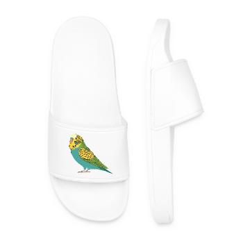 Perruche perruche turquoise vert jaune - Claquettes Homme - blanc - Devant