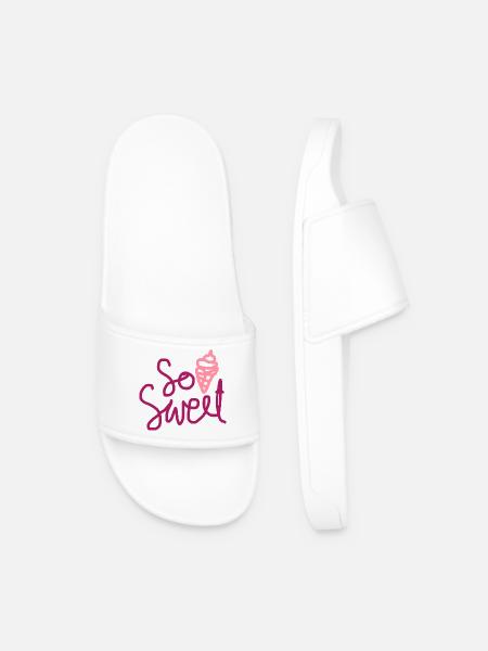 So Sweet Cute Summer Dessert Design - Men’s Pool Sliders - white