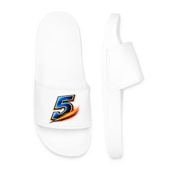 Number 5 Football Shirt Team Player Sport - Men’s Pool Sliders - white - Front