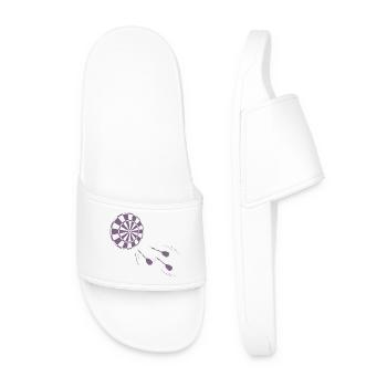 Minimalist silhouette of darts player - Men’s Pool Sliders - white - Front
