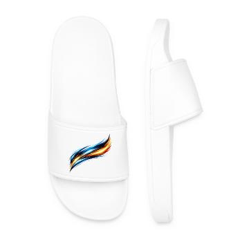 Sporty jersey design Dynamic effect - Men’s Pool Sliders - white - Front
