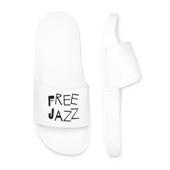 Free Jazz Handdrawn Letters - Men’s Pool Sliders - white - Front
