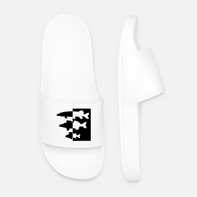 Pike and zander perch - Men’s Pool Sliders - white