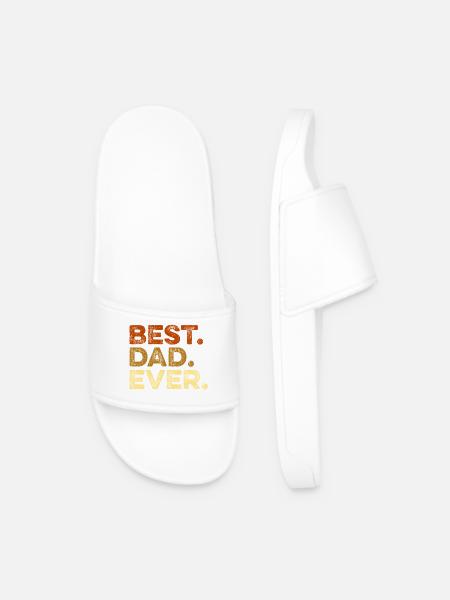Best Dad Ever Father's Day Funny - Men’s Pool Sliders - white