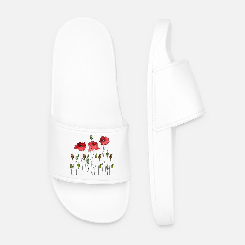 Flowers - Men’s Pool Sliders - white
